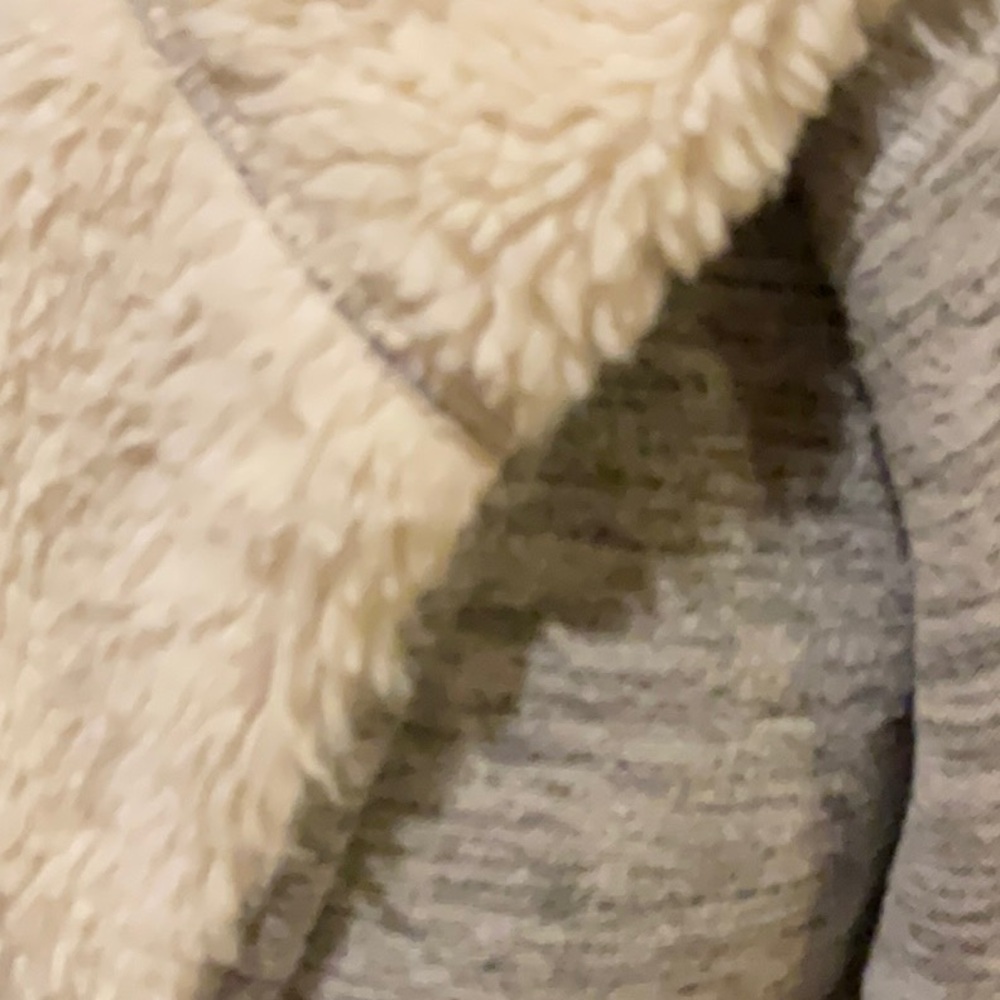 UGG Cozy Plush Hooded Robe - Gray with Cream Trim - Picture 2 of 3